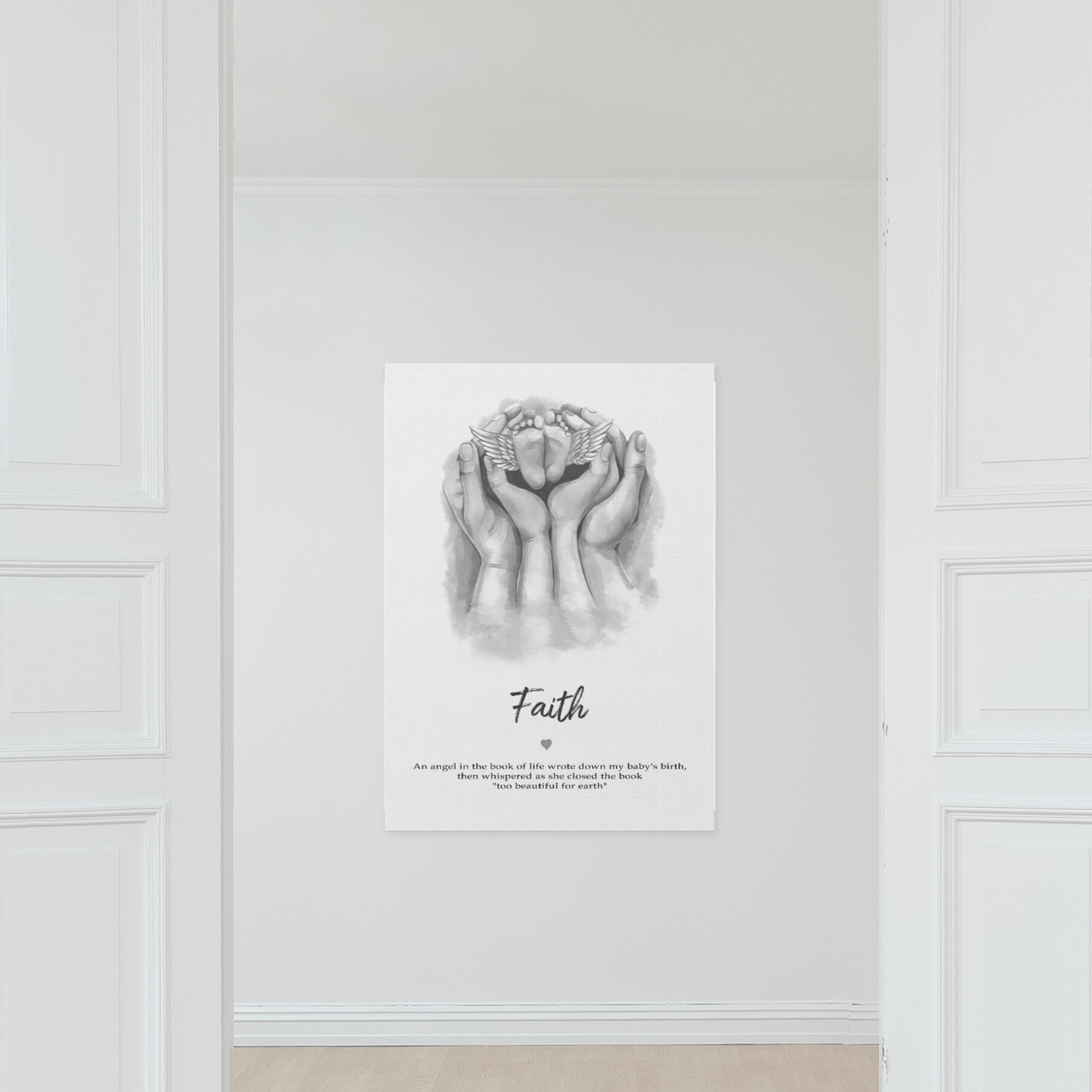 Custom Miscarriage Keepsake | Family Portrait with Angel Baby